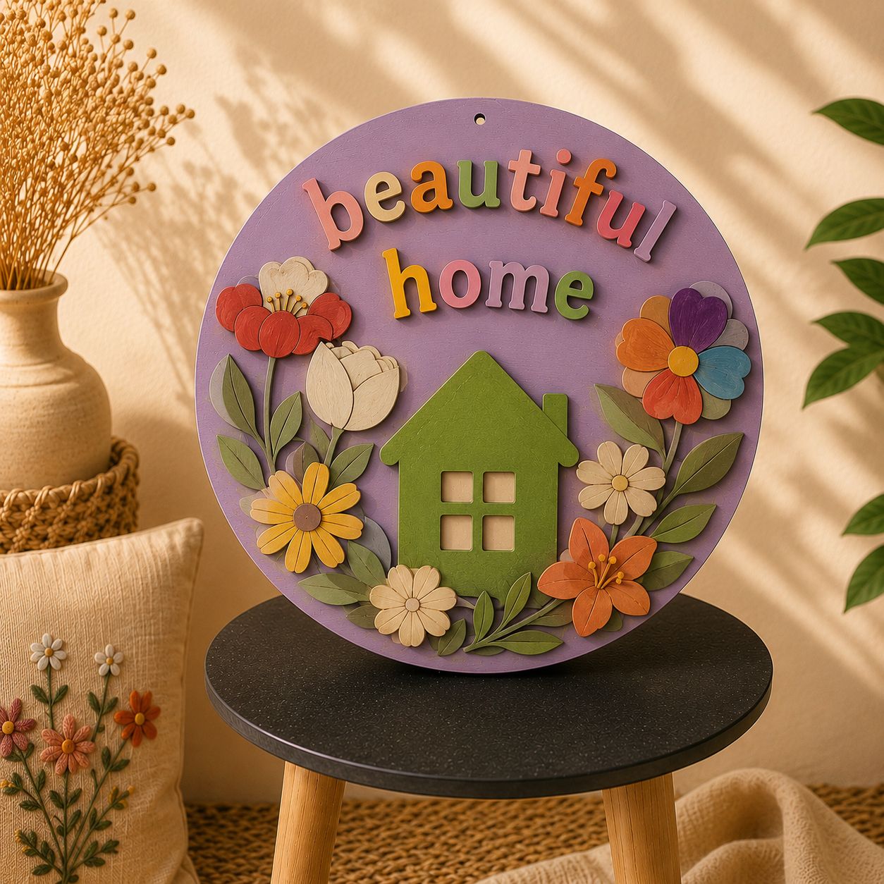 Beautiful Home Custom Name Board