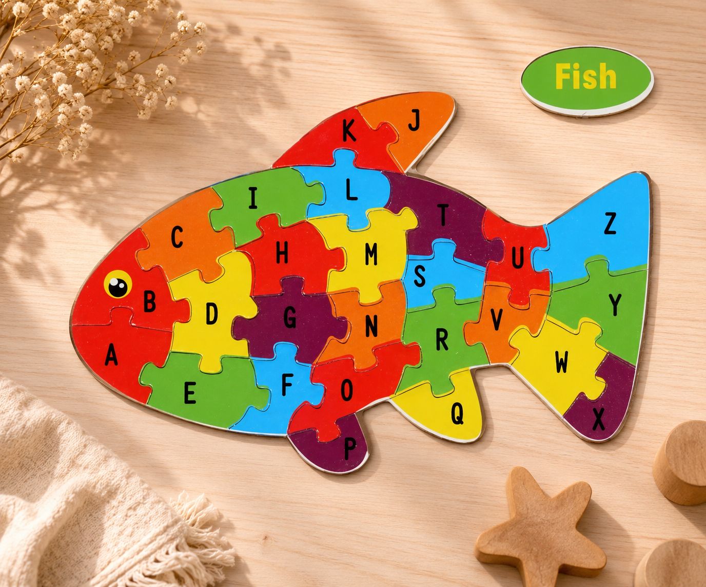 MDF Alphabet Fish Puzzle