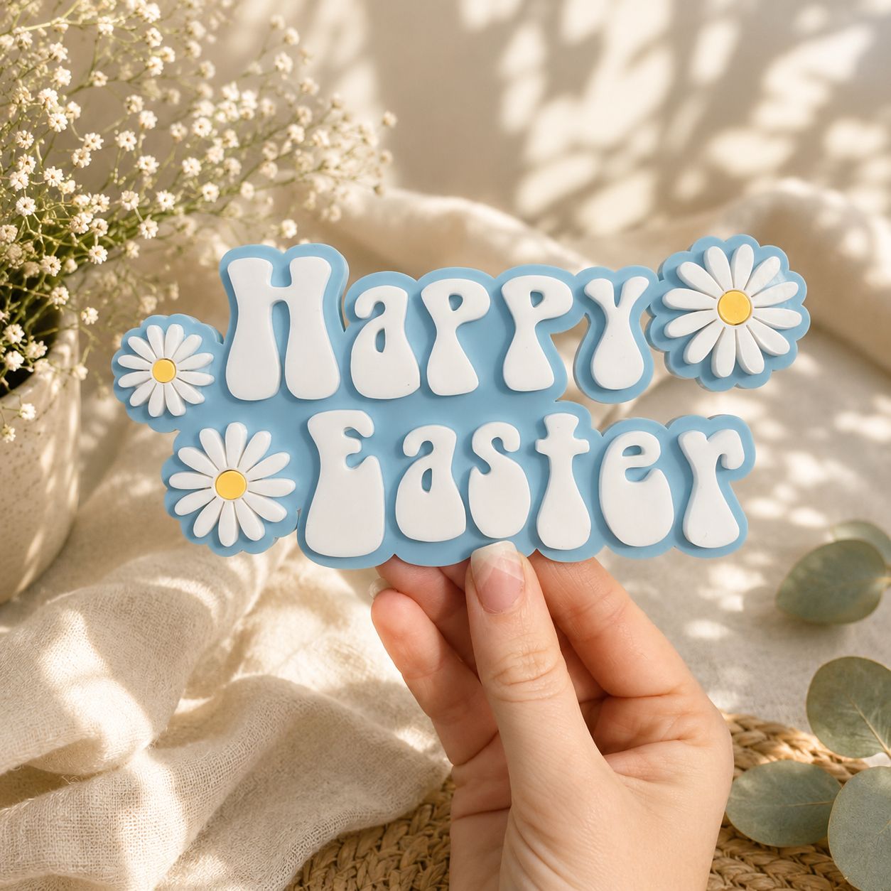 Happy Easter Wooden Sign