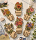 Blooming Flower Pot Fridge Magnet Set (Pack of 6)