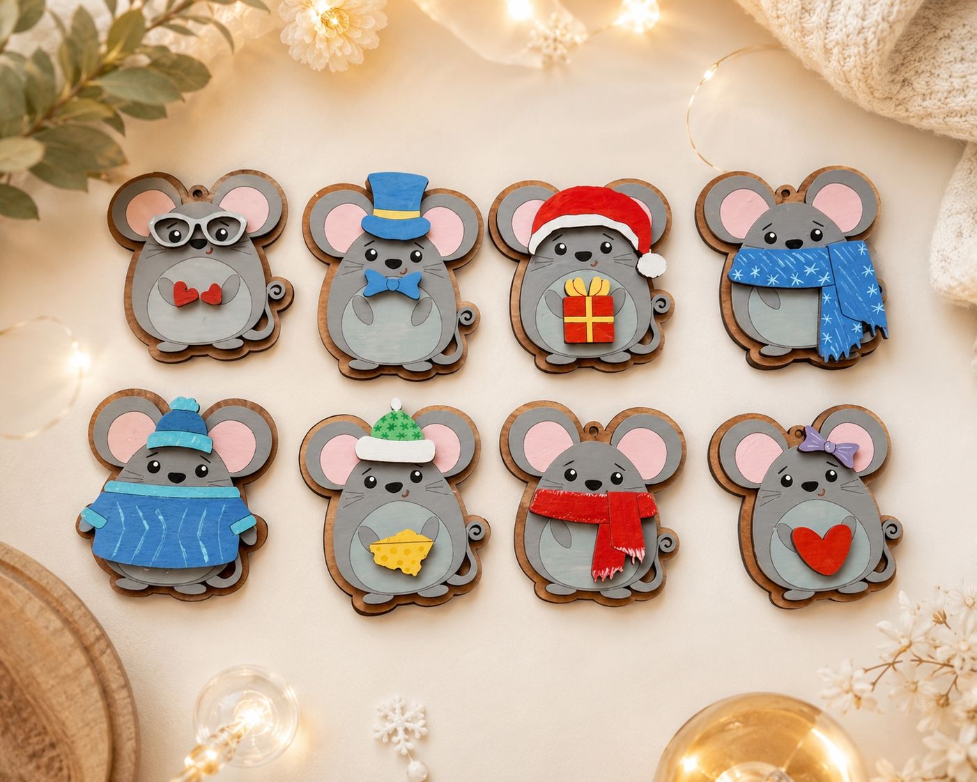 Cute Mouse Fridge Magnet Set