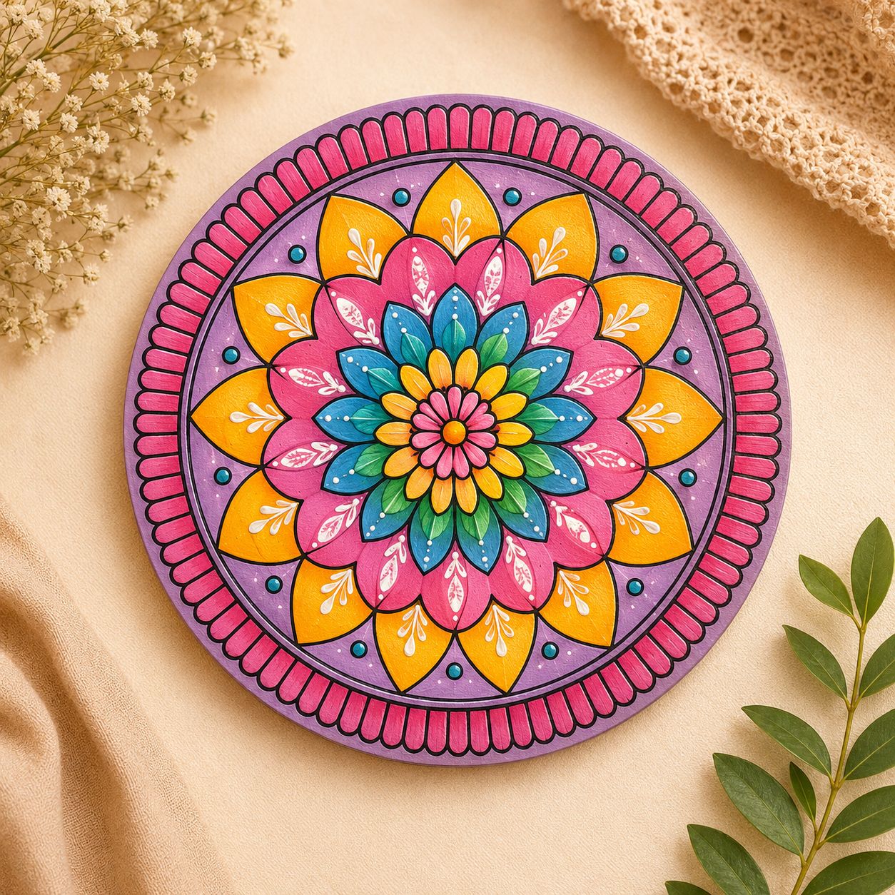Handcrafted Mandala MDF Wall Art