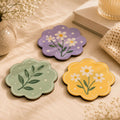 Hand-Painted Floral MDF Coasters (Set of 3 / Set of 6)